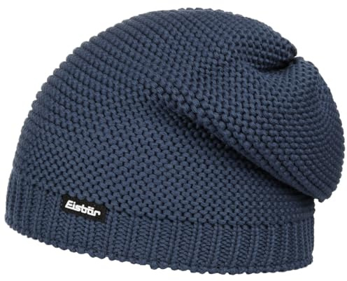 Eisbär Corson Oversize Strickmütze Beanie Skimütze Wintermütze Wollmütze Damen/Herren - Made in Austria mit Futter, Futter Herbst-Winter Winter - One Size blau