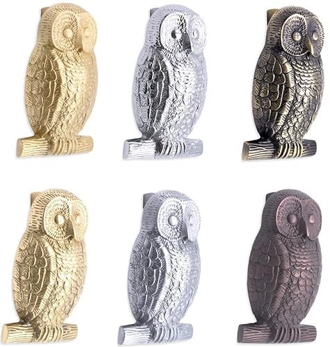 Türklopfer, Eule, massives Messing, verschiedene Ausführungen, satiniertes Chrom