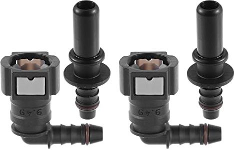 X AUTOHAUX 3/8 9.49mm SAE to 5/16 8mm 90 Degree Fuel Line Hose Quick Release Connector Disconnect Hose Nylon 2 Set