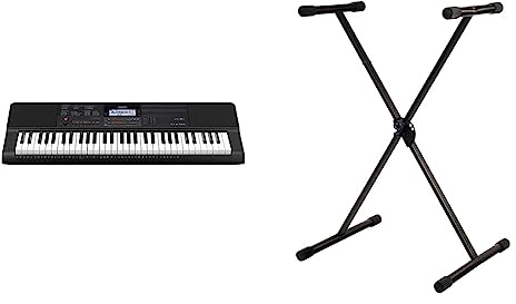 Casio CT-X700 Keyboard mit 61 anschlagdynamischen Standardtasten und Begleitautomatik & FX F900520 Keyboardständer