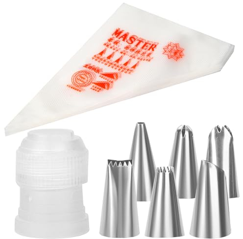 100 Stück Spritzbeutel Transparent Spritzbeutel mit Tüllen Dick Spritztüllen Spritzbeutel Einweg Süßigkeiten Tüten Piping Bags and Nozzles für Kekse Cupcakes Desserts Kuchen Dekoration