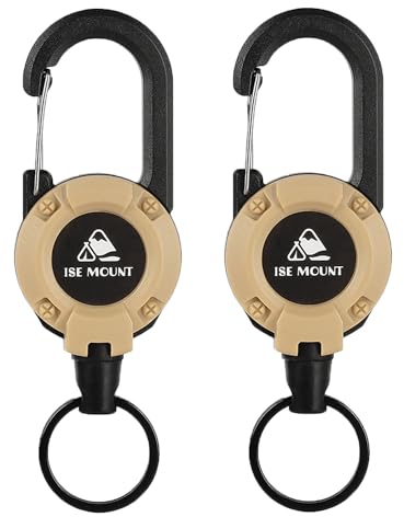2 Stück Schlüsselanhänger Ausziehbar, Strapazierfähiger Karabiner-Ausweishalter, Taktische Schlüsselbund mit Einziehbarer 60 cm Stahlschnur, Wasserdicht Ausweis Jojo, 8 oz