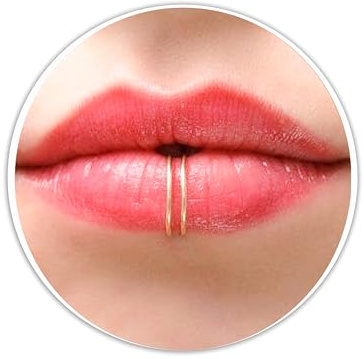 Gefälschte Lippenring Faux Lippenring doppelter Lippenring Clip auf Lippenmanschette gefälschte Lippenpiercing zarter Goldlippenschmuck Farbe gold rose silber