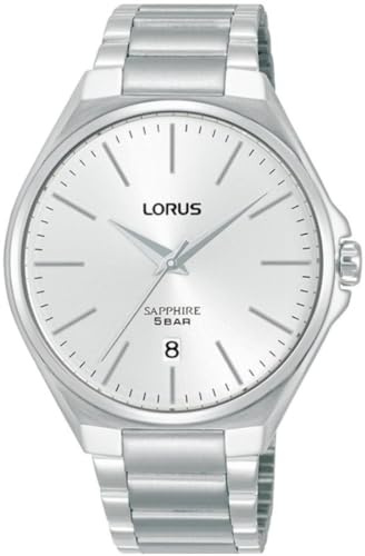 LORUS Men's Analogue Quartz Watch with Stainless Steel Strap, Silver