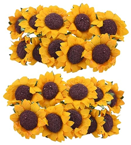 Cabilock 100stücke Simulation Sonnenblumen aus Papier DIY-künstliche Sonnenblumen Dekoration Blumendekoration aus Bastelpapier Künstliche Sonnenblumenblüten für Feste Geburtstage