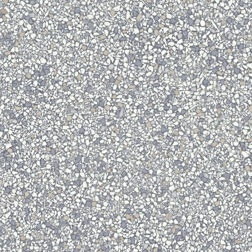 VINYL FLOORING UK Grey Mosaic Effect Anti-Slip Vinyl Flooring For LivingRoom, Hallways, Kitchen, 2.8mm Thick Cushion Backed Vinyl Sheet, Waterproof Lino Flooring-6m(19'8) X 4m(13'1)-24m²