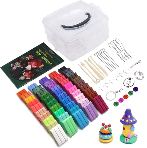 Artecho Polymer Clay Kit, 50 Farben Oven Bake Modellierung Clay Kit mit 5pcs Clay Sculpting Tools und Zubehör für DIY, Schmuck Design, Home Decoration und Kunst Skulptur