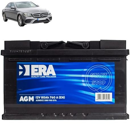 Batteria 80Ah A.G.M. per Mercedes Classe E W213 200d 220d 300d 350d gasolio 2016+