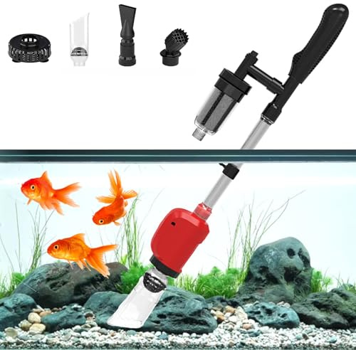 RUYICZB Limpiador Eléctrico para Acuario, Arena, Grava, Limpiador De Grava para Acuario, 4 En 1 Kit De Aspirador Eléctrico para Acuario, Multifuncional Cambiadores De Agua, Lavado De Arena Apto