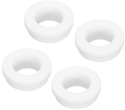 sourcing map 4Pcs Snap Rubber Grommet Hole Plug Mount Dia 16mm ID 12mm H 8mm Narrow Groove Width 2mm Seal Anti-Scratch for Electrical Box Cable Pipe White