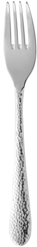 WMF Sitello Kuchengabel, Dessertgabel 15,8 cm, Cromargan Edelstahl poliert, Hammerschlag, ergonomisch, glänzend, spülmaschinengeeignet, silber