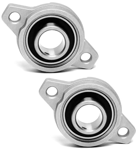 LZYDKH Cuscinetti a Sfera KFL000, 2 Pezzi, Diametro Interno 10 mm, Zinco, Argento, Cuscinetti a Sfera, Cuscinetti a Flangia, Cuscinetti ad Albero Rombico per Stampante 3D