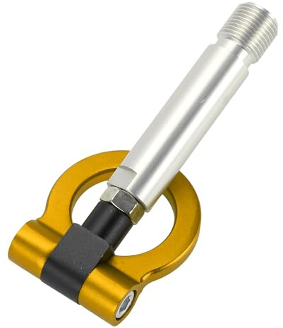 Hihaha Gancio di Traino Universale per Toyota Yaris EP 23 Cm 1pc | Materiale Metallo Colore Tono Oro Per Paraurti Anteriore Anello Rotante Resistente Durevole Rimorchio Sicuro