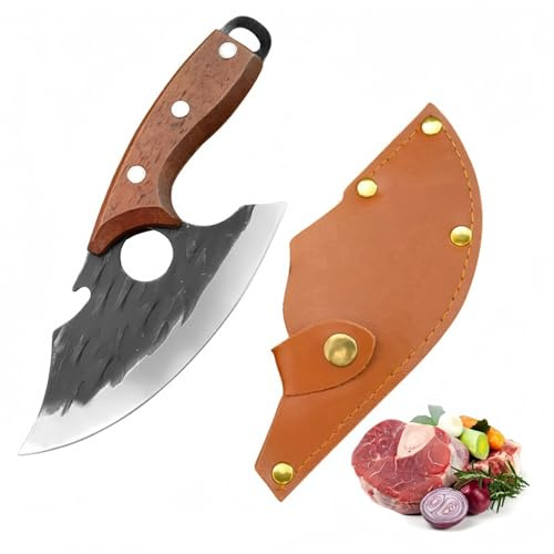 LINMOHERUI Chef Knife BBQ Knife with Wood Handle