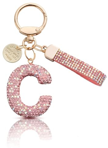 Schlüsselanhänger Buchstabe Glitzer Anhänger Schlüsselbund Keychain | Personalisierter Dekoration: Keychain für Schlüssel, Taschen und Rucksäcke als modisches Accessoire und Geschenk