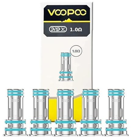 Resistencia Voopoo PNP X Mesh - 5pcs Bobina Coil Original VOOPOO Drag X2 DRAG S2 / compatibles con nuevos PNP X DTL MTL Pod/PNP-X DTL MTL Tank Pod Cartridge - Sin Tabaco Sin Nicotina (1.0 Ohm)