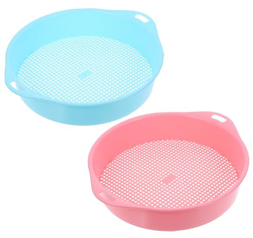 CIMAXIC 2pcs Soil Sifting Tool for Garden Plastic Soil Sieve Mesh Garden Grit for Potting Multi-use Sifting Pan Sifter