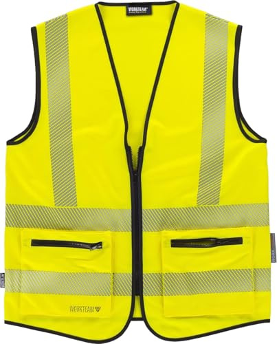 WORKTEAM Chaleco de Seguridad Reflectante y de Alta Visibilidad. Cinta Reflectantes Segmentadas. Alta Visibilidad EN ISO 20471. Unisex