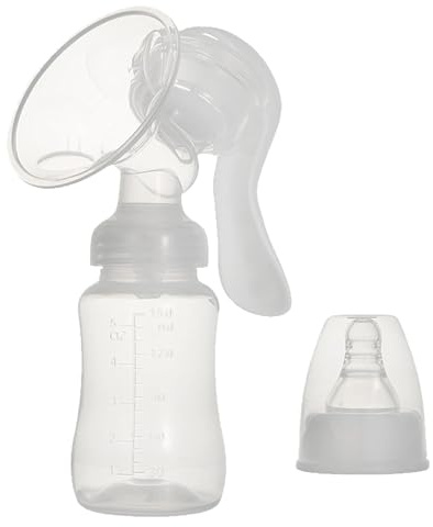 KOAHDE Extracteur de lait manuel en silicone, extracteur de lait transparent, extracteur de lait manuel, sucette et brosse 2 en 1, tire les laits maternels, collecteur de lait maternel, 1 pièce