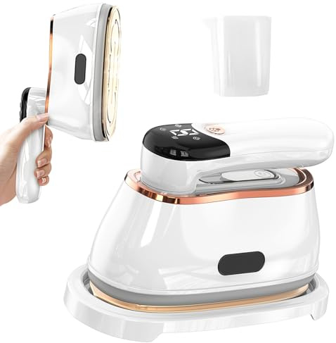 Stiratrice a Vapore Verticale 2-in-1 Portatile 1000W - Ferro da Stiro a Vapore con Serbatoio 150ml Rimovibile, 1000W Stiratole Verticale Portatile, Riscaldamento Rapido 20 Secondi, Compatto