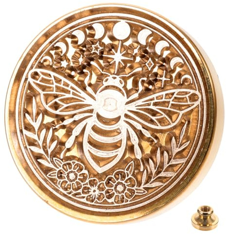 OHPHCALL Bienenmuster Wachssiegelstempel Kopf 25mm Aus Metall Selbstgemacht Siegelstempel Für Hochzeitseinladungen Scrapbooking Geschenkdekoration