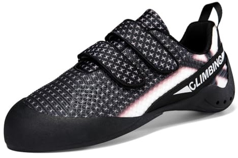 ZHENSI Chaussures d'escalade Légères pour l'escalade Sportive Et Le Bloc pour Enfants Hommes Et Femmes,Noir,43 EU