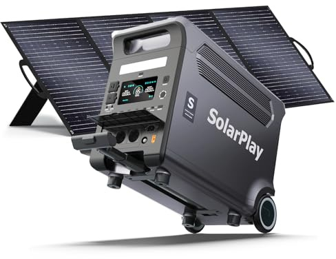 SolarPlay Q3600 Centrale Elettrica Portatile con Pannello Solare 400W, Power Station 3600W (Picco 5500W), Batteria LiFePO4 3840Wh, Backup Domestico e Avventure Outdoor