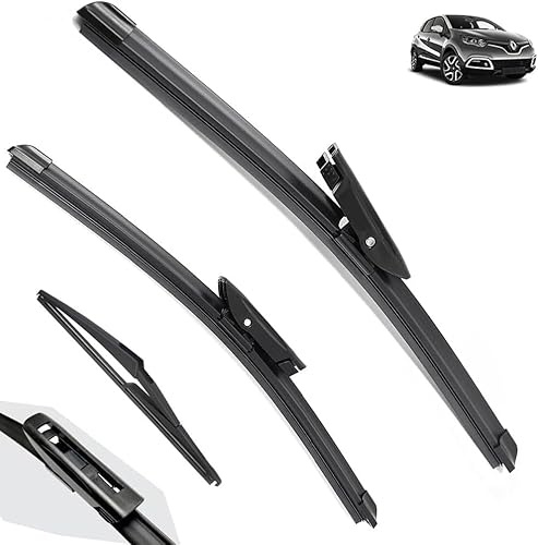 PYDing Scheibenwischer für Renault Captur Kaptur 2013-2016 Scheibenwischerblätter Set Auto Frontscheibe Wischerblätter Set Vorne Hinten Autoscheibenwischer