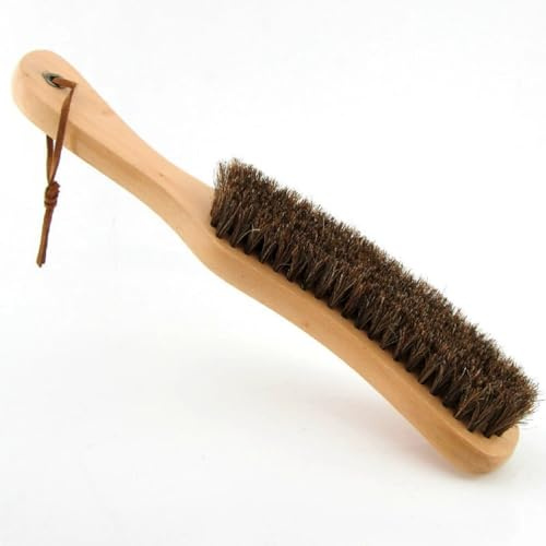Rosshaarbürste mit Holzgriff, Sanfte Kleiderbürste 10,8 Zoll, Effektive Fussel- und Tierhaarentfernung für Anzug, Mantel, Möbel und TextilienWollwalk Bürste