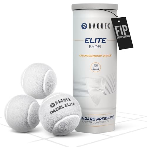 Raquex Elite White Padel Balls - 3, 6, 9 or 120 Balls - For All Court Surfaces - FIP Approved