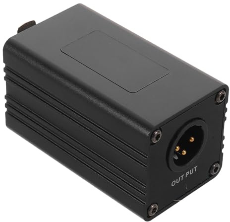 Preamplificador de Micrófono Dinámico 48v con Ganancia Alta | Entrada Xlr y 1/4 Pulgadas, Control Sencillo de Nivel, Color Negro, para Grabación en Estudio y Directo