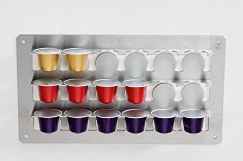 HL-Perfektion-in-Edelstahl Kompatibel für 18 Nespresso Kaffee Kapseln Kapselhalter Kapselregal Aufbewahrung