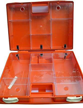 Valigetta per il primo soccorso con accessori per la respirazione, montaggio a parete, incluso materiale per il fissaggio, Orange
