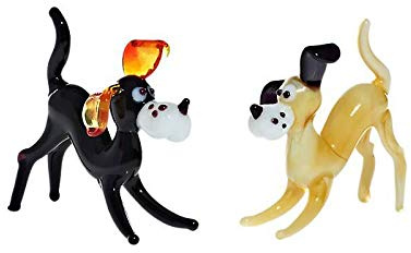 CRISTALICA Hund Mini Plus 4-5cm Glas Figuren Sammeln Vitrine Miniatur Haustier