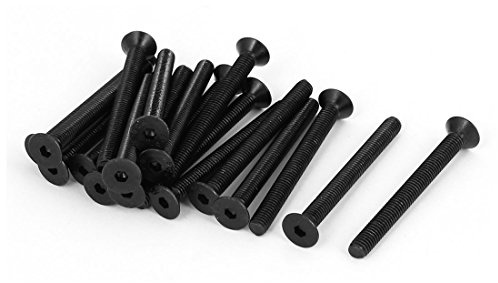 sourcing map 20 Stücke M5 x 50mm Vollgewinde Flachkopf Innensechskant | Senkschrauben Schrauben