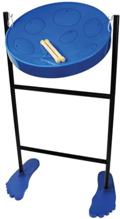 Jumbie Jam Authentic Steel Drum Blue Finish with Tube Floor Stand