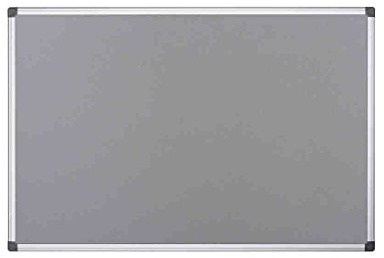 Bi-Office FA0242170 anslagstavla Maya, filttavla med aluminiumram, grå filtyta, 60 x 45 cm grå