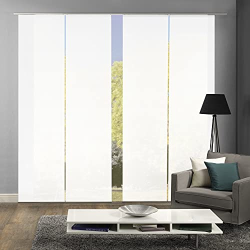 wohnfuehlidee 4er-Set Schiebegardine, 94601-701, Blickdicht Roma 4X Uni Weiss