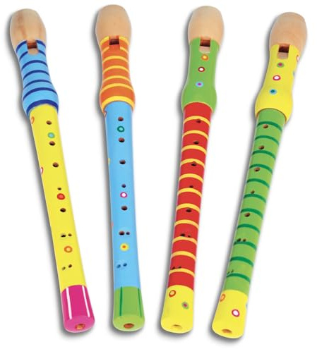 Bontempi | ColorfulWoodFlute - Flauto Dolce in Legno Colorato con Diteggiatura Barocca per un'Esperienza Musicale Vibrante