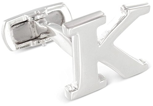 BROOKER Manschettenknopf Buchstabe Initiale 'K' Silber massiv [EIN Knopf - KEIN Paar]