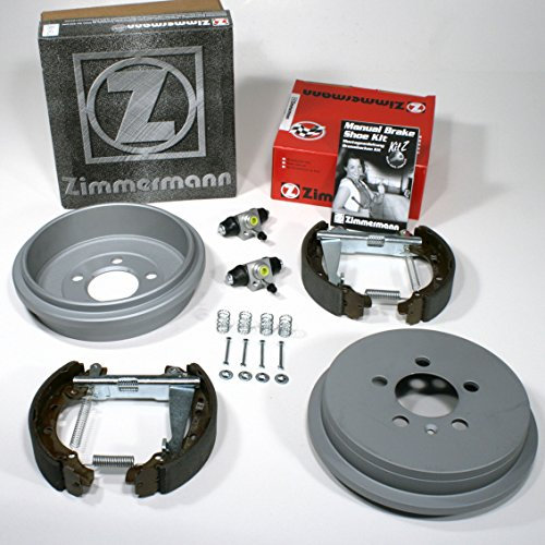 Zimmermann Bremstrommeln Coat Z + Bremsbacken Kit Z vormontiert + Radzylinder für hinten/für die Hinterachse