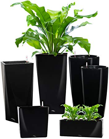 Pflanzwerk® ÖKOSYSTEM Pflanzkübel Square - Blumentöpfe Übertöpfe mit BEWÄSSERUNGSSYSTEM - 75x40x40cm Shiny SCHWARZ *Indoor & Outdoor Blumenkübel* *UV-Schutz* *Premium Markenqualität*