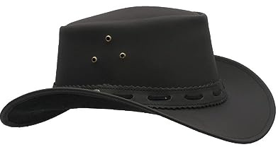 WALKER AND HAWKES Outdoor-Hut aus Rindsleder - wasserdicht - Schwarz - S (57cm)