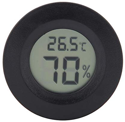 Reptilien Thermometer und Hygrometer Digital Reptile Thermometer LCD Temperatur Feuchtemessgerät mit großem LCD Display für Terrarium Reptilienbecken Terrarien Inkubatoren(Schwarzes)