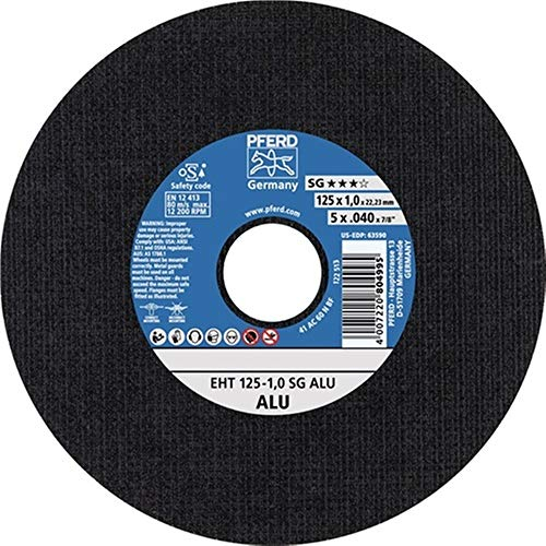 PFERD Trennscheibe SG ALU, D125x1mm gerade, Aluminium, Bohrung 22,23mm, 25 Stück