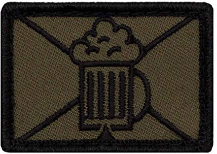 Café Viereck ® Bundeswehr Gebirgsjäger - Lustige Bier Taktik Zeichen Gestickt mit Klett - 5 cm x 3,5 cm