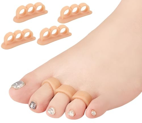 4 separadores de silicona para los dedos de los pies, para protección de los pelotas, para los pies