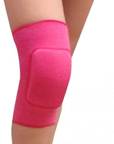 Ginocchiere professionali da ballo per bambini in cotone Yoga Sport Pallavolo Ginocchia autunnali Ispessimento Ginocchiera calda al ginocchio 3 Colori a scelta, Rosa rossa, M