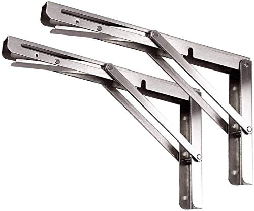 Toirxarn Klappkonsole 300mm Wand Klappkonsole Kapazität 150 kg 2 Stück - Rostfreier Stahl Schwerlast-Klappträger