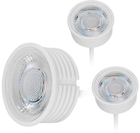 HCFEI 3x LED Modul flach GU10 Ersatz 230V 5 Watt Warmweiß 3000K Dimmbar Einbaustrahler Einbau-Spot 38°Abstrahlwinkel